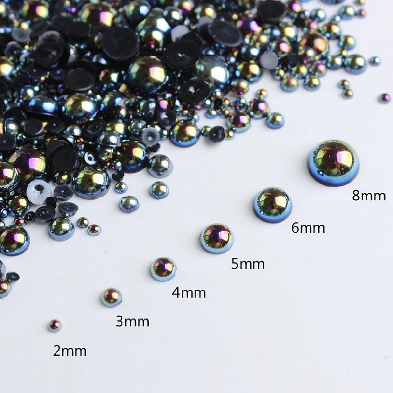 Mix 3D Nail Art Punk Silver Pearl Shape Gothic Design Luxury Charms Manicure Tips Rhinestones Decoration 5