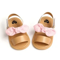 Fashion Newborn Baby Girls Sandals Princess Shoes Infant Bowknot Toddler Summer Sandals PU Non-slip Shoes Kids 4