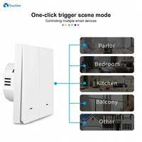 สวิตช์อัจฉริยะ Tuya ไม่ต้องใช้สายกลาง ใช้งานร่วมกับ Alexa, Google Home, สวิตช์ติดผนังแบบ WiFi (สีขาว 2 ช่อง) 6