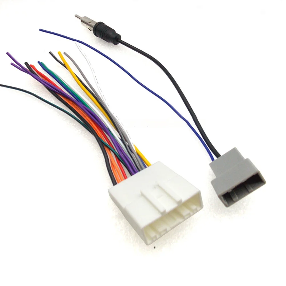 

Жгут проводов для NISSAN, автомобильная стереосистема, для CD, DVD, с адаптером и антенной, не требует резки, совместим с моделями NISSAN