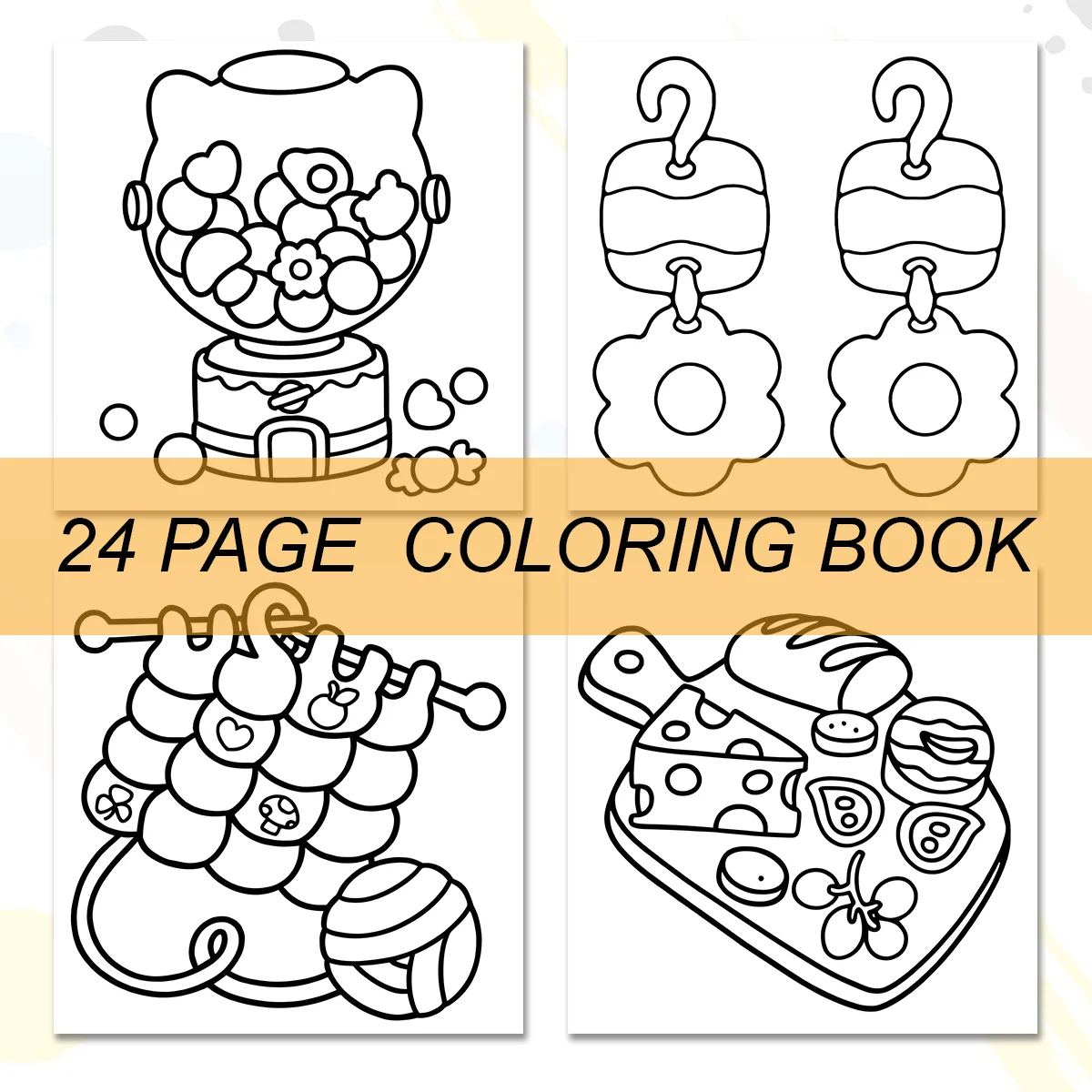 BOLD & EASY CUTE STUFF Coloring Book for Adults Cartoon Designs Fashion Style Simple Stress Relief Graffiti Painting Drawing 5
