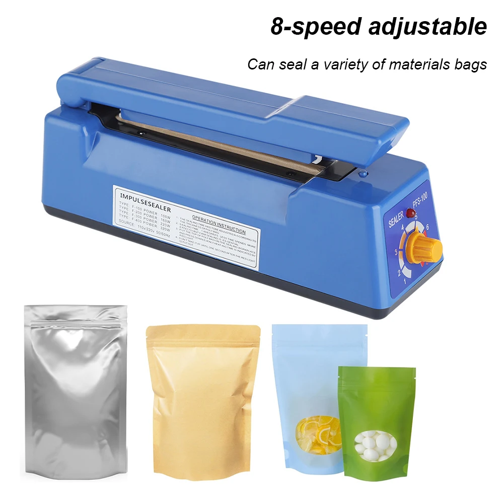 100/200mm Portable Packing Sealing Machine AdjustableHeat Sealing Hand Impulse Sealer  Household Food Packing Tool 3
