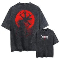 Anime Berserk Guts Acid Tshirt Retro Vintage Washed Graphic Tees Men Harajuku Cotton Casual Short Sleeve Tshirt Tops Unisex 2