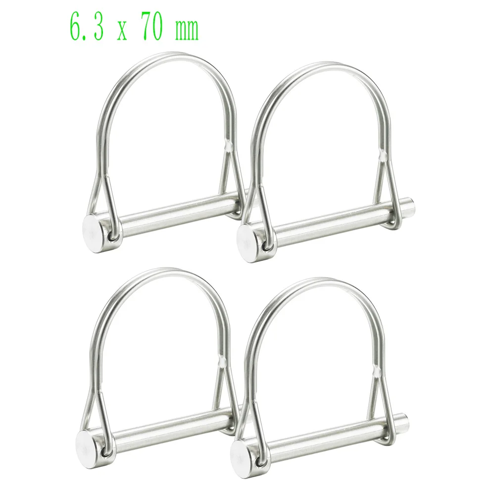 Safety coupler 316 stainless steel pin shaft wire lock pins 0 25 x 2 75