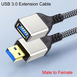 Premium Braided USB 3.0 Extension Cable - High - Speed 5Gbps Data Transfer, Male to Female Connection, Various Lengths Available - 3M