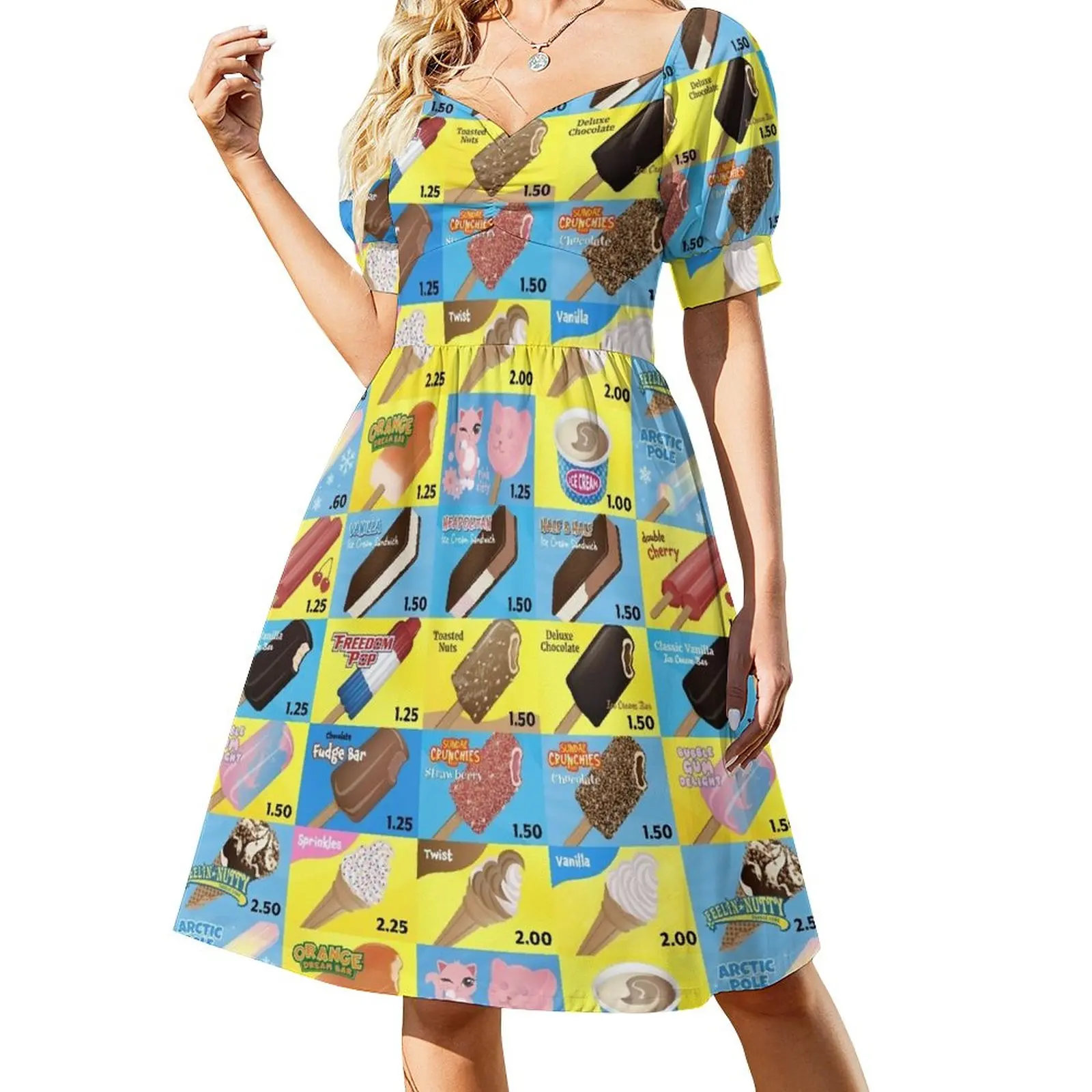 

Ice Cream Truck Menu Sleeveless Dress festival outfit women dress korean style