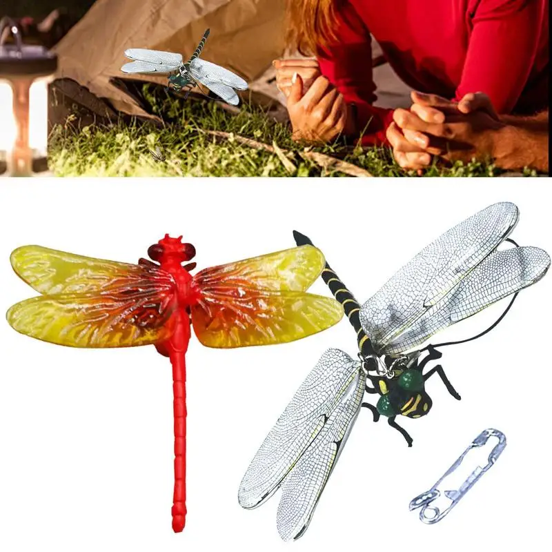 Dragonfly Figurine Bird Scarer Simulated Dragonfly Realistic Figurine PVC Animal Model Simulation Ornaments garden art decor animal sculpture decorations dragonfly decoration