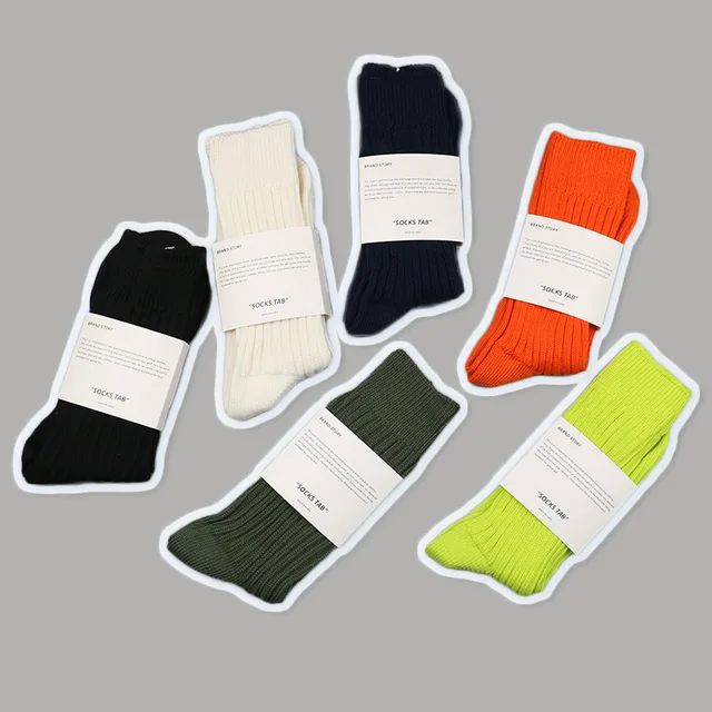 Classic Unisex Solid Color Knitted Socks For Men Women Casual Couples Socks Fluorescent Color Sock Hosiery Sox 36-43 1