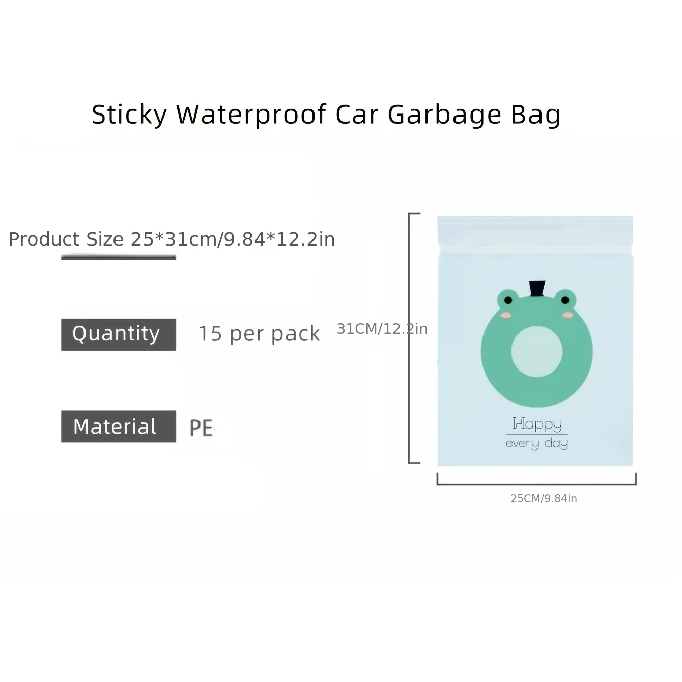15pcs/Set Car Garbage Bag Dashboard Paste Portable Trash Rubbish Bag Auto Traveling Seat Back Hanging Disposable Trash