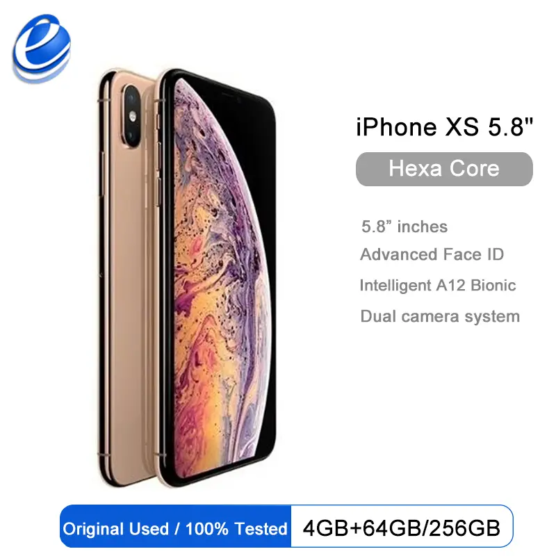 Apple iPhone XS Unlocked Smartphone – 64GB/256GB, A12 Bionic, 4G LTE