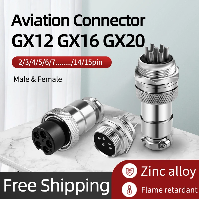 5/10/100 комплект GX12 GX16 GX20 2 3 4 5 6 7 8 9 10 12 14 15-контактный штекер и гнездо авиатора