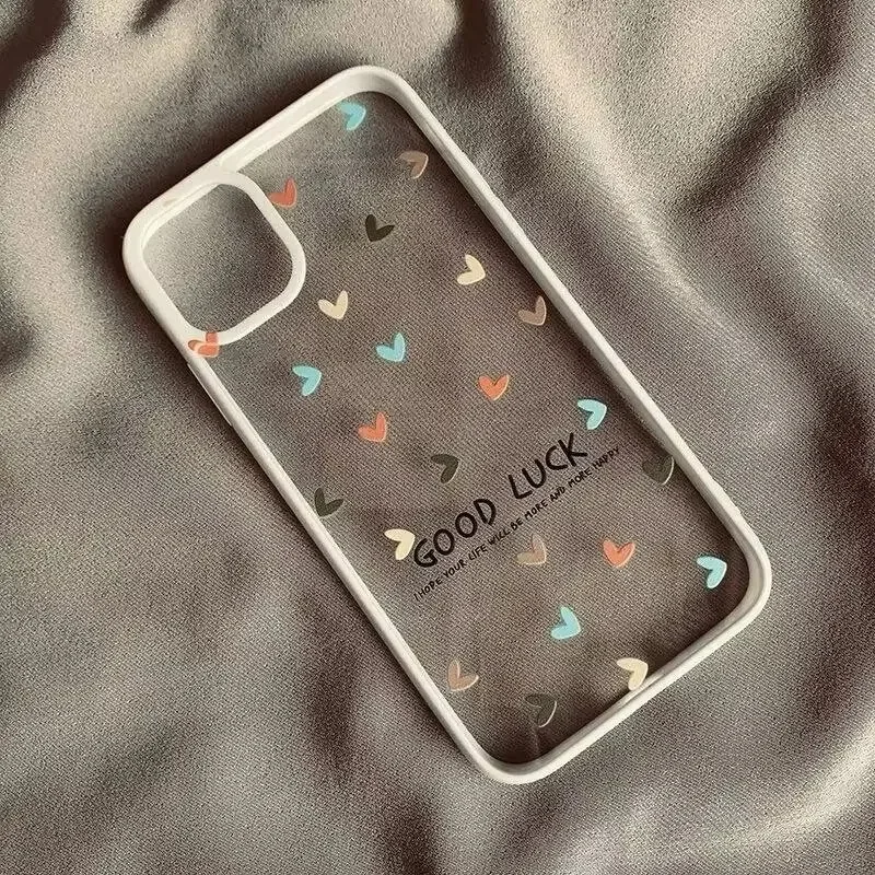 Chic Clear Heart Phone Case - Cute Love Design