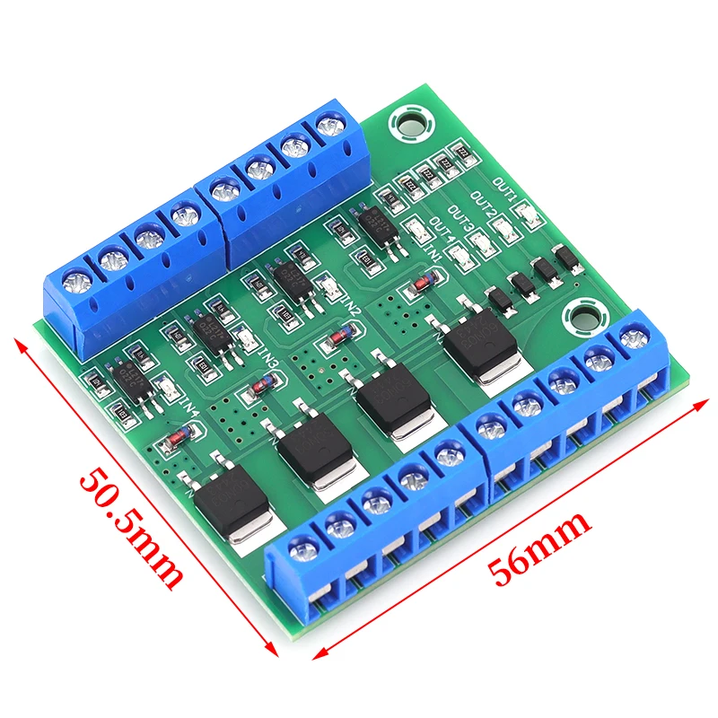 4채널 MOSFET/FET 드라이버 모듈 광커플러 절연 PLC 증폭기 회로 기판 3-20V