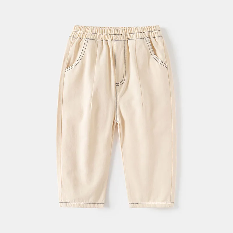 Autumn Kids Casual Trousers Solid Color