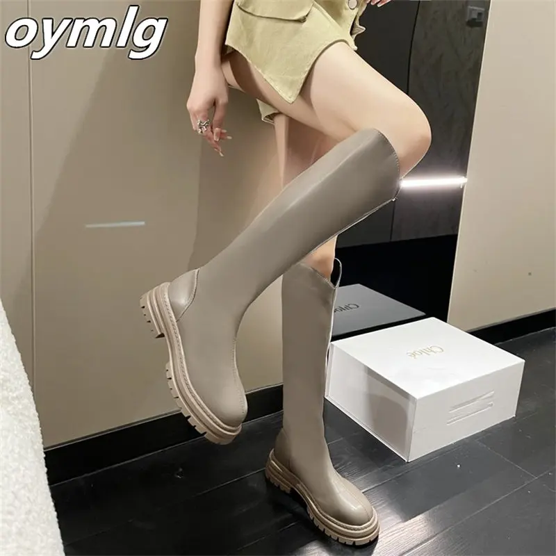 

High boots but knee-high women's 2022 autumn and winter new cigarette boots fashion all-match thin thick-soled boots women