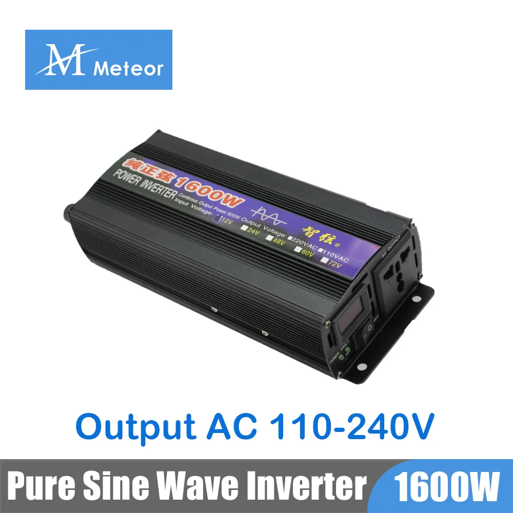 Adattatore Di Alimentazione Domestico Inverter Off Grid Da 1600W Per Auto 12V 220V Convertitore Di Frequenza A Onda Sinusoidale Pura Trasformazione De