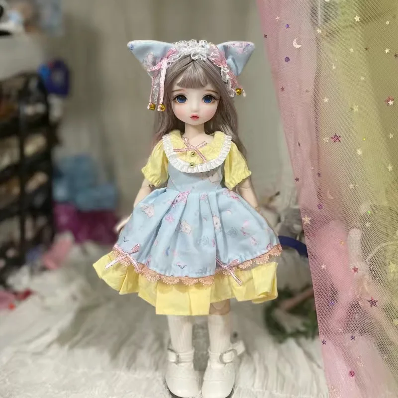 28cm Baby Girl 1/6 Bjd Witch Dolls Full Set Vanilla Anime Doll Dress Up  Children Toys for Girls