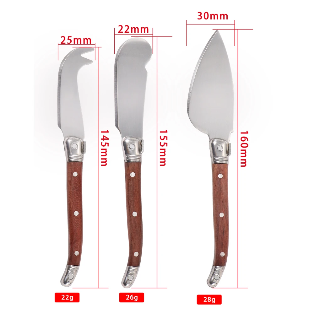 Jaswehome 3pcs Laguiole Butter Spatula Butter Knife Set Stainless Steel Cake Knife Spreader Cheese Tools