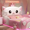 Princess Girls Luxury Double Bed Modern Soft Design Loft Single Children Beds Frames Baby Lit Cabane Enfant Bedroom Furniture 5