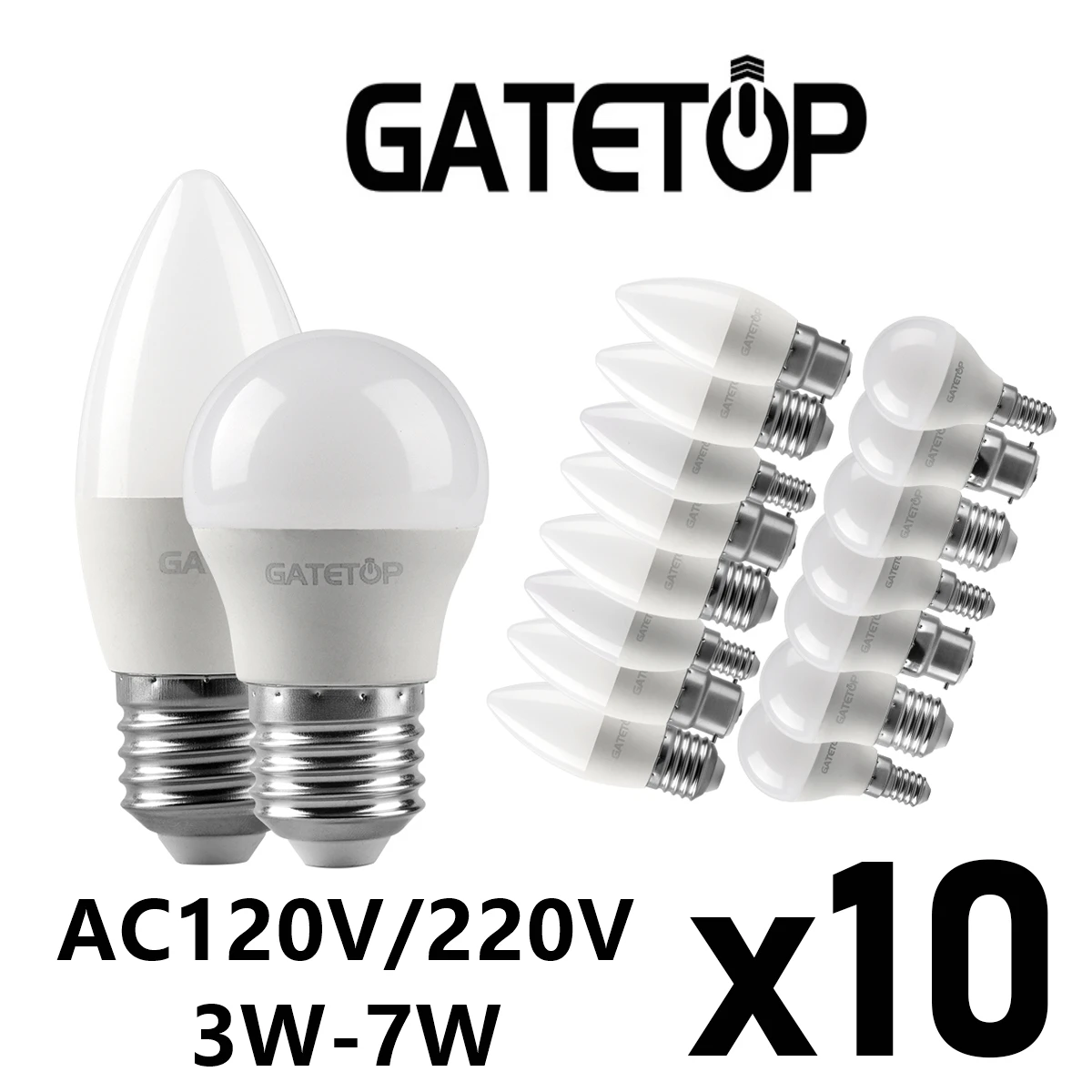 10PCS LED bulbs Energy efficient G45 C37 E14 E27 3W 7W AC230V AC110V