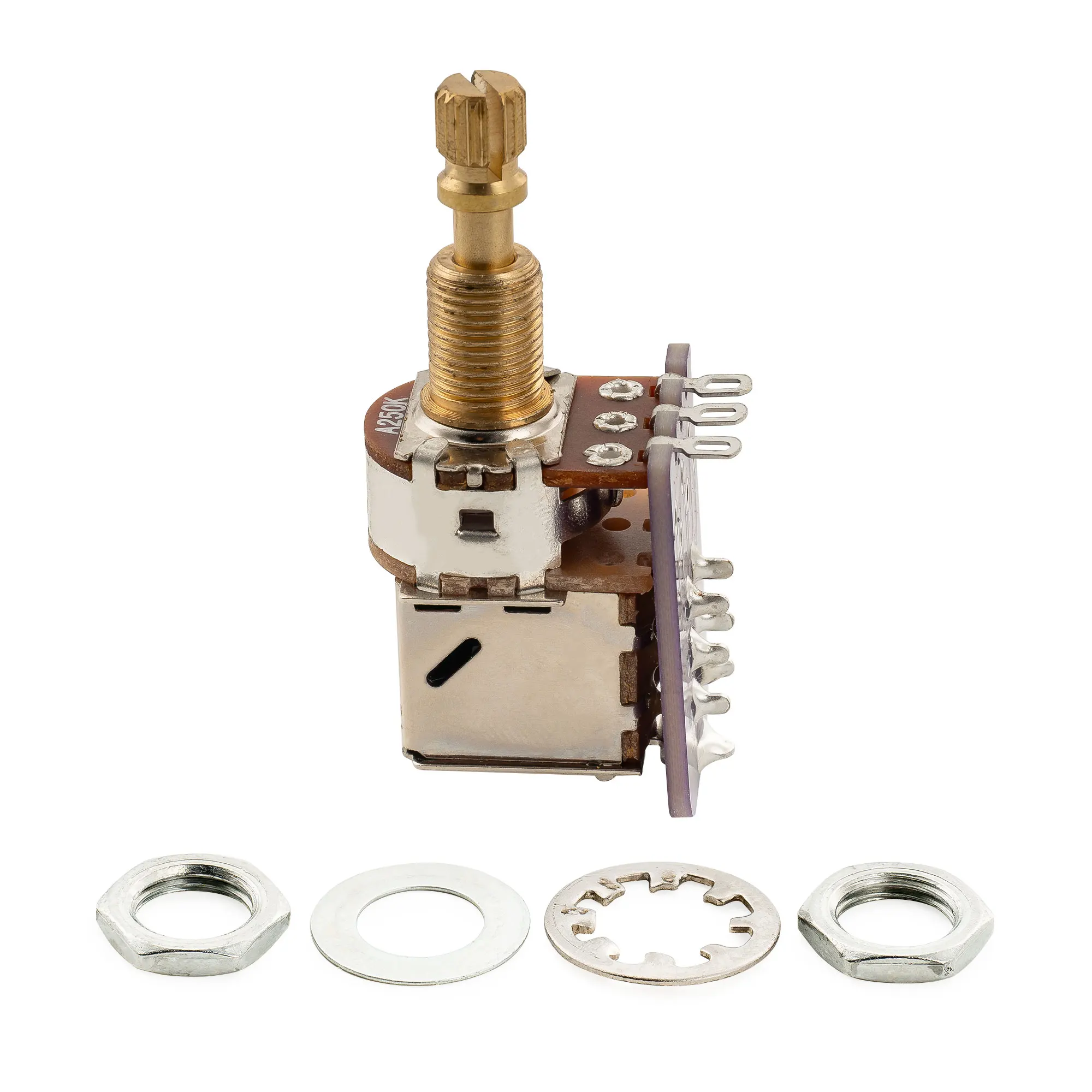 Musiclily Pro A250K/B250K/A500K/B500K PCB Mod DPDT Push-Pull Messing Topf Metric Split Shaft 9,5mm Potentiometer für Gitarre Bass – Detail 16