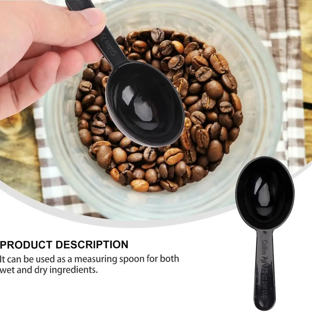 Kitchen Measuring Spoons Black Measuring Teaspoon Scoop Multifunction Plastic 15ml Milk Powder Spoon Coffee Beans Container Scoop Home