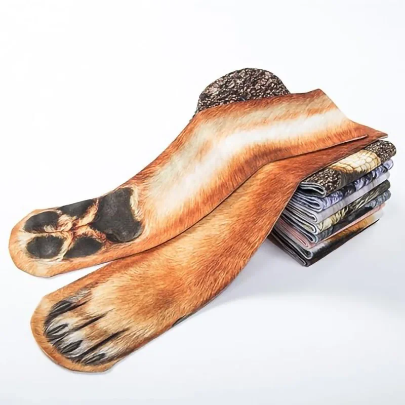 Animal Paw Socks Unisex Adult 3D Print Cat Dog Dinosaur Tiger Paw Creative Funny Novelty Gag Christmas Gifts