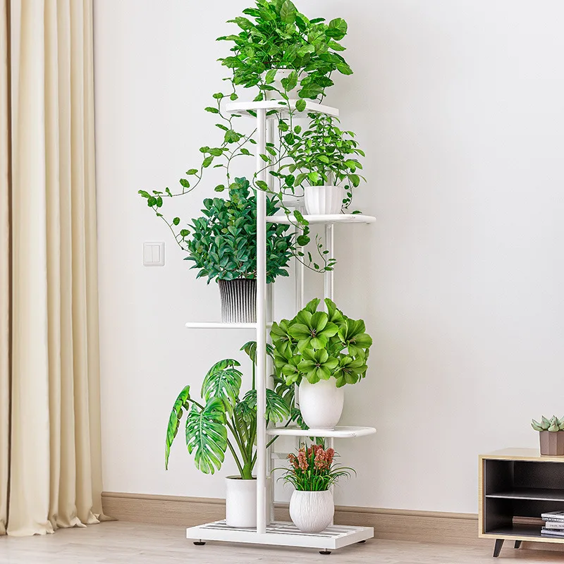 Plant Stand Iron Flower Stand Pots Tray Shelf for Home Balcony Garden Decoration