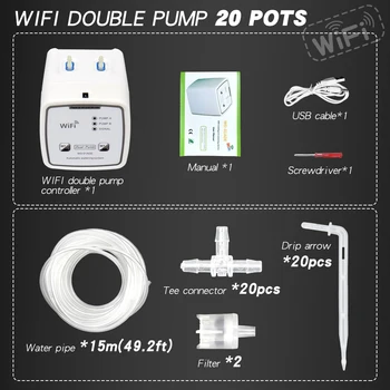 WIFI Intelligent Watering Device Double Pump Timed Automatic Drip Irrigation System Remote APP Controller for