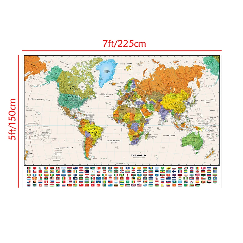 Рисунок 2 - 225x150 см карта мира с флажками