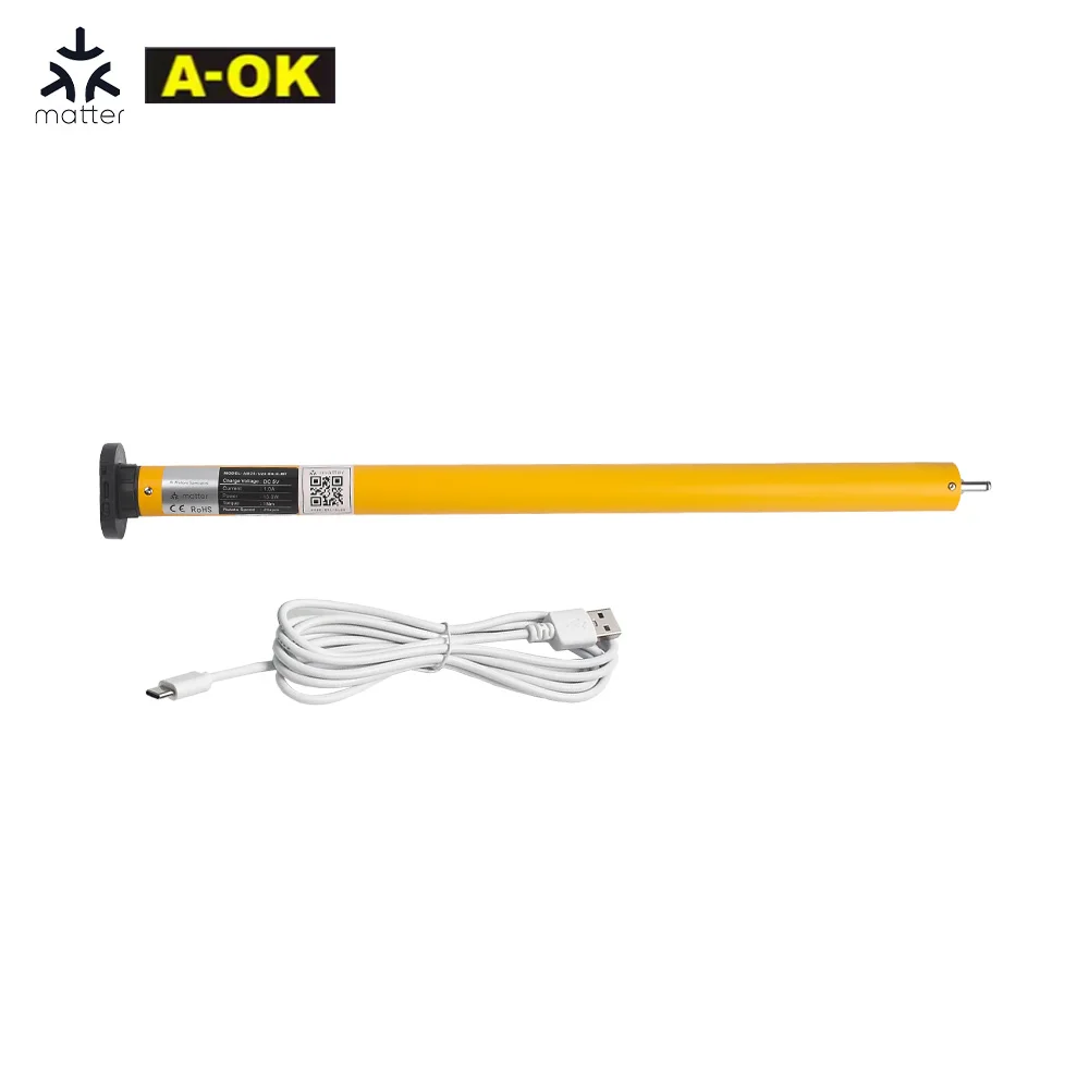 AM25 Matter มอเตอร์ผ้าม่านชาร์จมอเตอร์ 25 มม.ท่อสมาร์ทมอเตอร์สําหรับ 38 มม.Shade Tube,ทํางานร่วมกับ Alexa Google Home 1