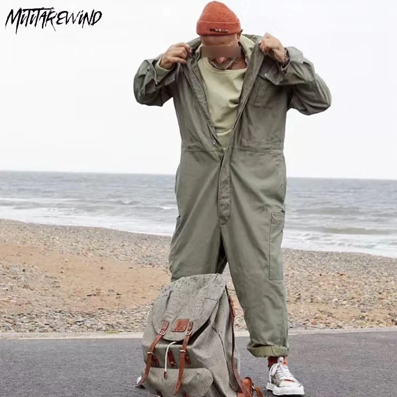 

Multi Pockets Overalls Casual Suspenders Cargo Bib Pants Solid Jumpsuits Streetwear Joggers Men Clothing Loose Work Suit 2023
