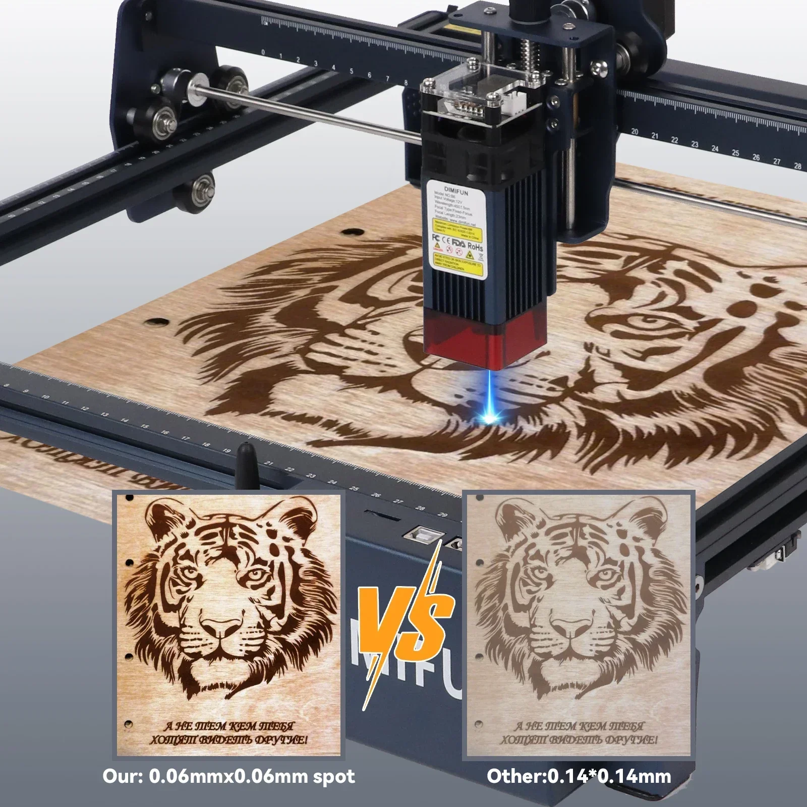 DIMIFUN DM6 B6 Laser Engraver With Wifi Offline Control 6W Laser Engraving Cutting Machine 445&plusmn;5nm Blue Light Cnc Machine