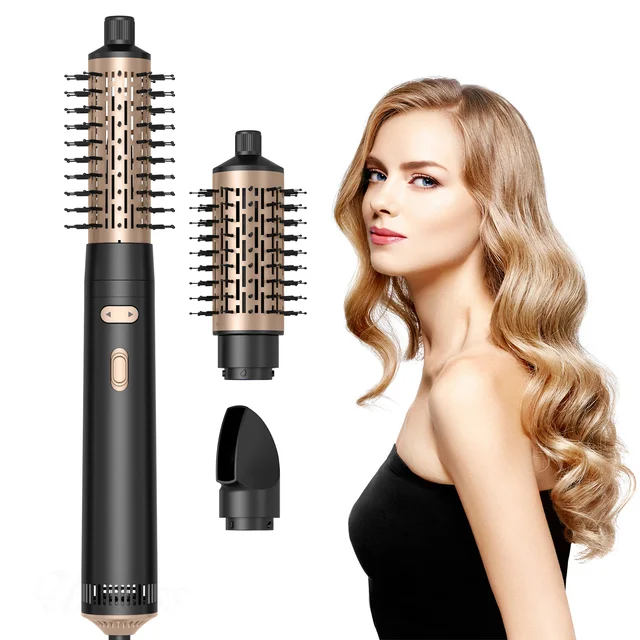 3-in-1 Auto Rotating Hair Dryer Brush Round Hot Air Spin Brush Set with 2 Brushes (2" & 1.5"), Negative Ionic Blow Volumizer