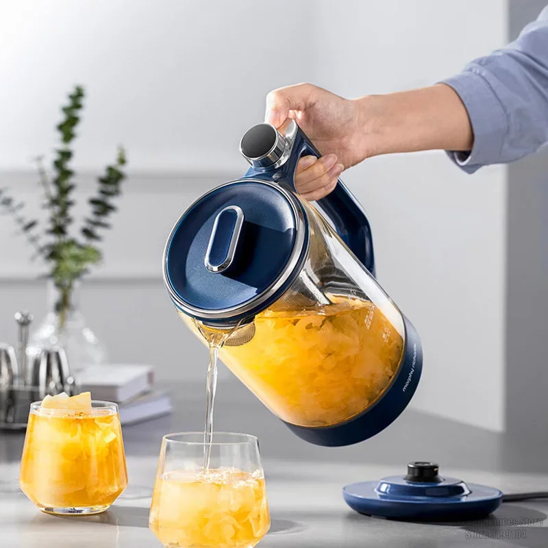Morphy Richards 건강 보존 냄비, 1.5L 유리 전기 주전자, 온도 조절식 물 보일러, 티팟 스튜 디저트, MR6089