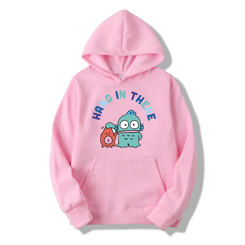 

Толстовка Sanrio Hangyodon для мужчин и женщин, Повседневная Уличная одежда в стиле хип-хоп, свитшот с длинным рукавом для мальчиков и девочек, осеннее пальто