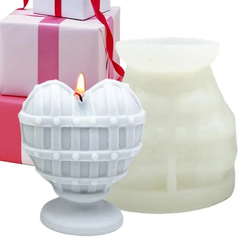 

Heart Candle Mold DIY Resin Casting Love Silicone Mold Multifunctional Romantic Shackles Love Plaster Tray For Valentine DayGift
