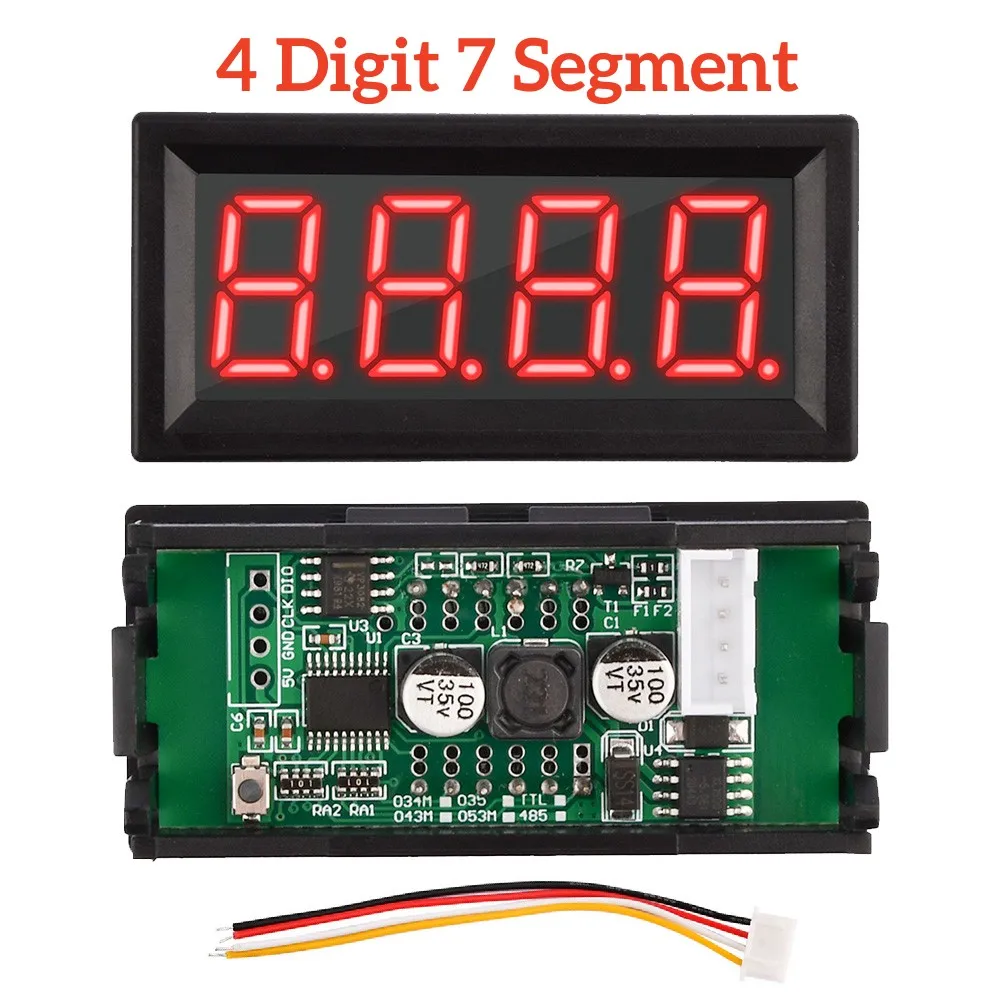 

4 Digit 7 Segment Display Module RS485 LED Display ASCII Modbus Display Panel PLC Communication MODBUS LED Digital tube DIY