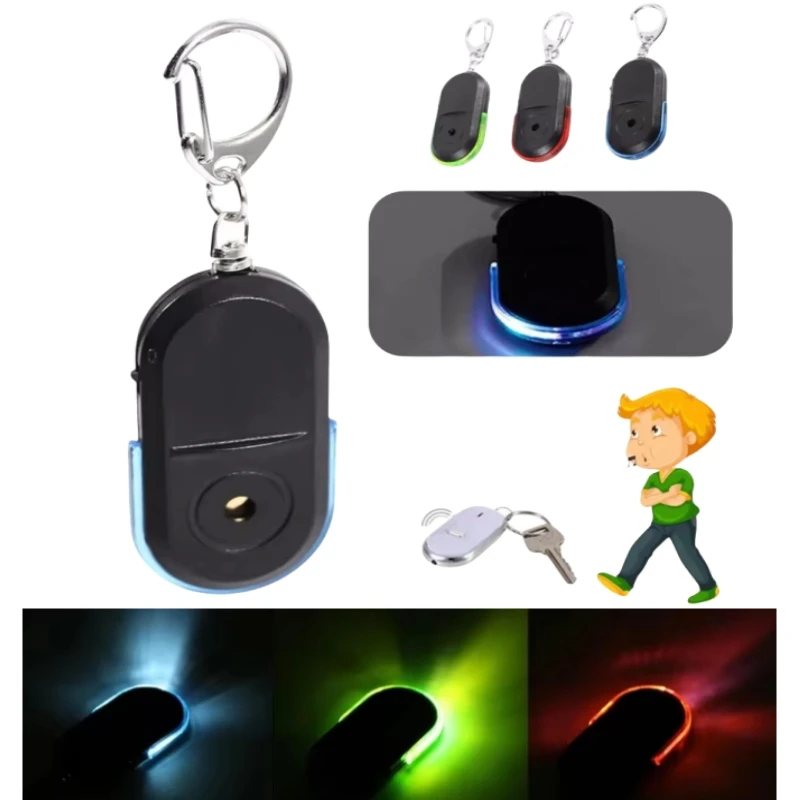 Smart Anti-Lost Key Locator Finder Tracker LED Whistle Key Finder Flashing Beeping Sound Alarm With Keychain Whistle, key finder,anti lost tracker,anti lost alarm