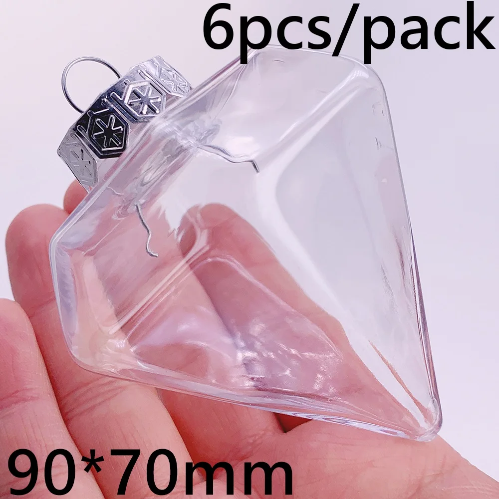6 piezas x Bolas de Navidad transparentes irrompibles para decorar el hogar, adornos de cebolla de plástico de 80 mm