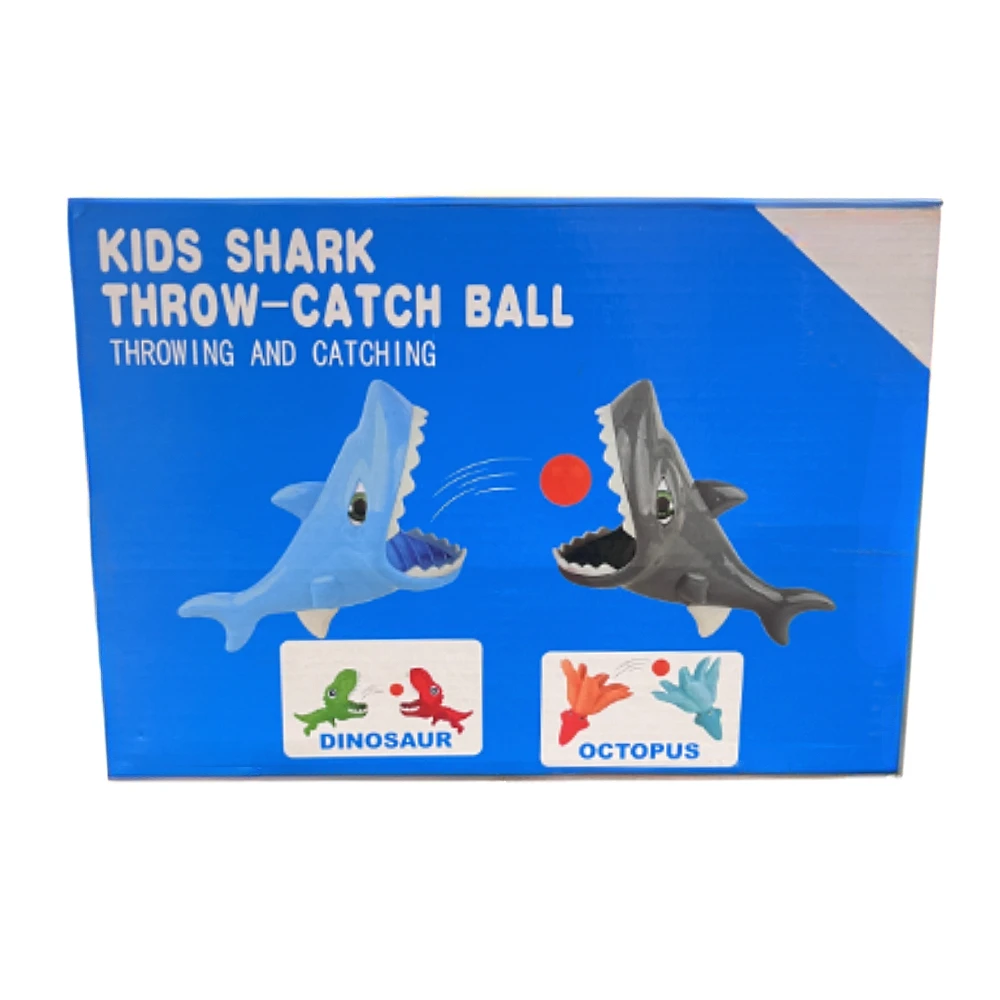 Dinosaur Pop and Catch Toys, Shark Outdoor Games with 2 Catch Cup Launchers and 5 Balls, Press Trigger to Pop - Games for Kids
