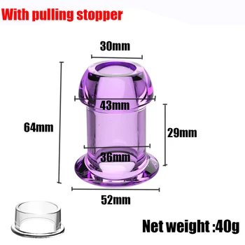 Hollow Anal Plug With Matched Stopper Enema Anal Expander Butt Plug Peep Vagina and Anus Dilation SM Sex Toys 6