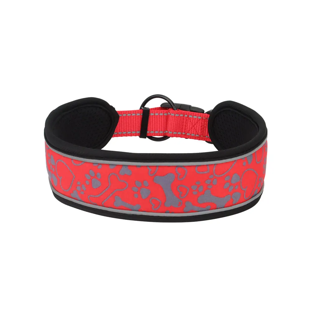 Comfortable Reflective Adjustable Dog Collar - Soft, Durable, and Thickened for Medium to Large Dogs