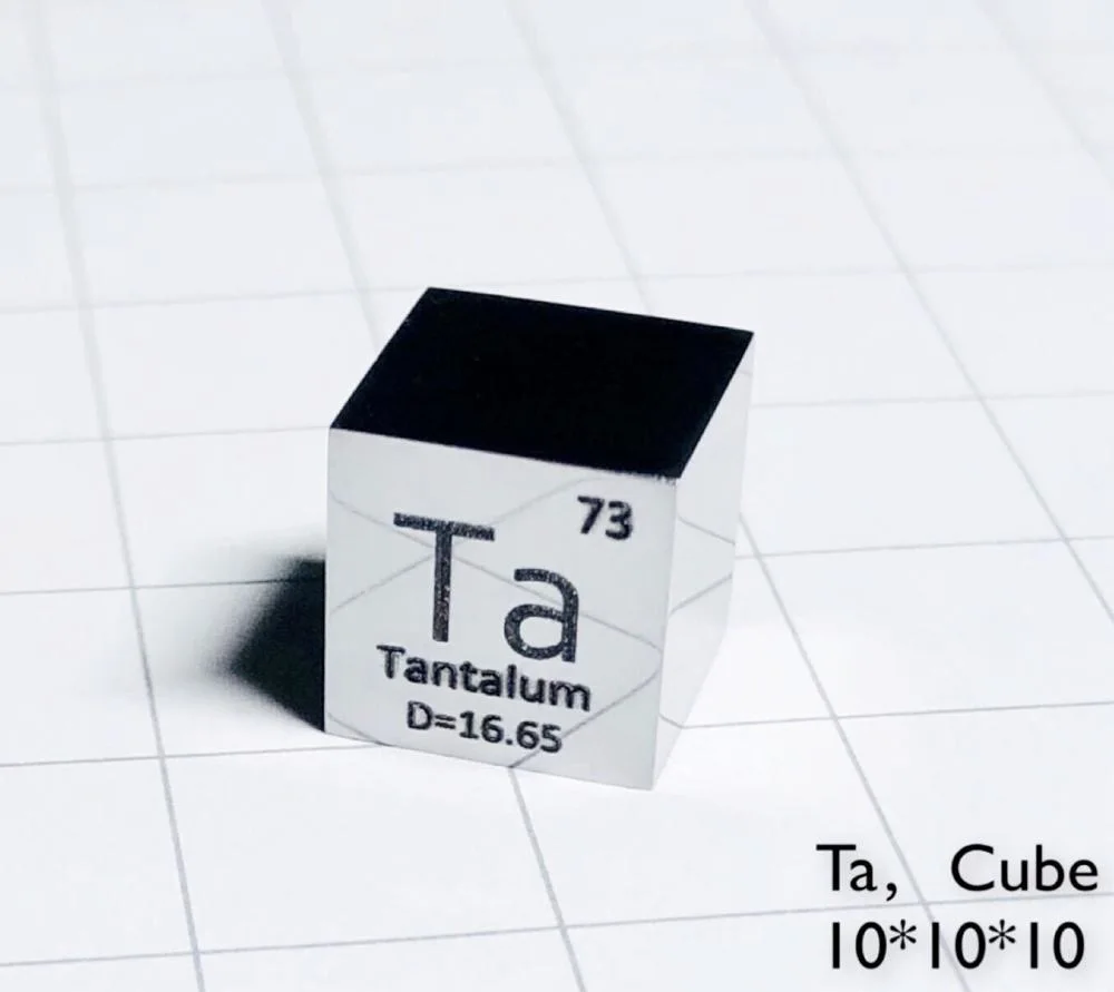 

Metal Cube for Element Collection, Mirror Polished Tantalum (Ta), 99.9% Pure, 10mm