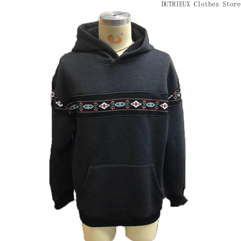 Felpa con cappuccio da uomo casual retrò nuova autunno e inverno, felpa con cappuccio di marca di moda allentata oversize, felpa da uomo hip-hop di moda di strada 4