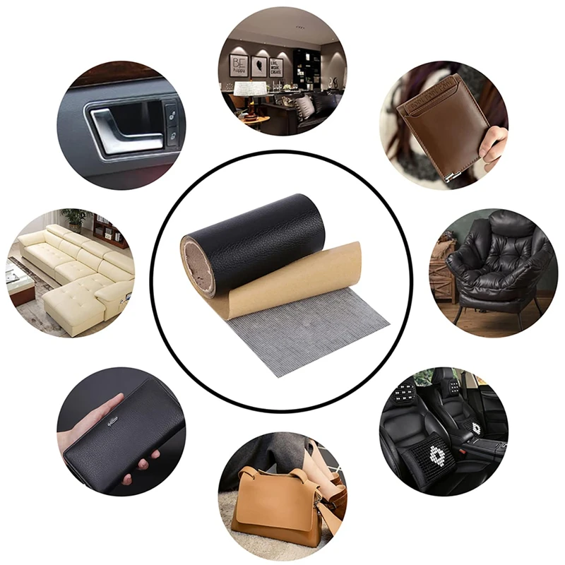 Newest 20x30cm Self Adhesive PU Leather Patches Diy Stickers Faux Synthetic Stick-on Leather Fabric for Sofa Repair Patch Sticky images - 6