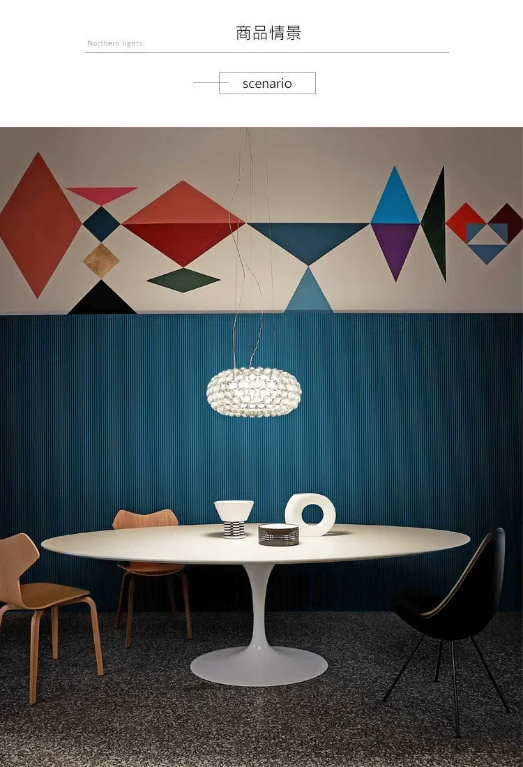 Description Picture 2 of itemItalian Designer Nordic Italian Restaurant Chandelier Modern Simple Personality Creative Small Living Room Bedroom Lamp