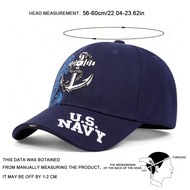 Unisex Anchor Embroidery Baseball Caps Spring and Autumn Outdoor Adjustable Casual Hats Sunscreen Hat