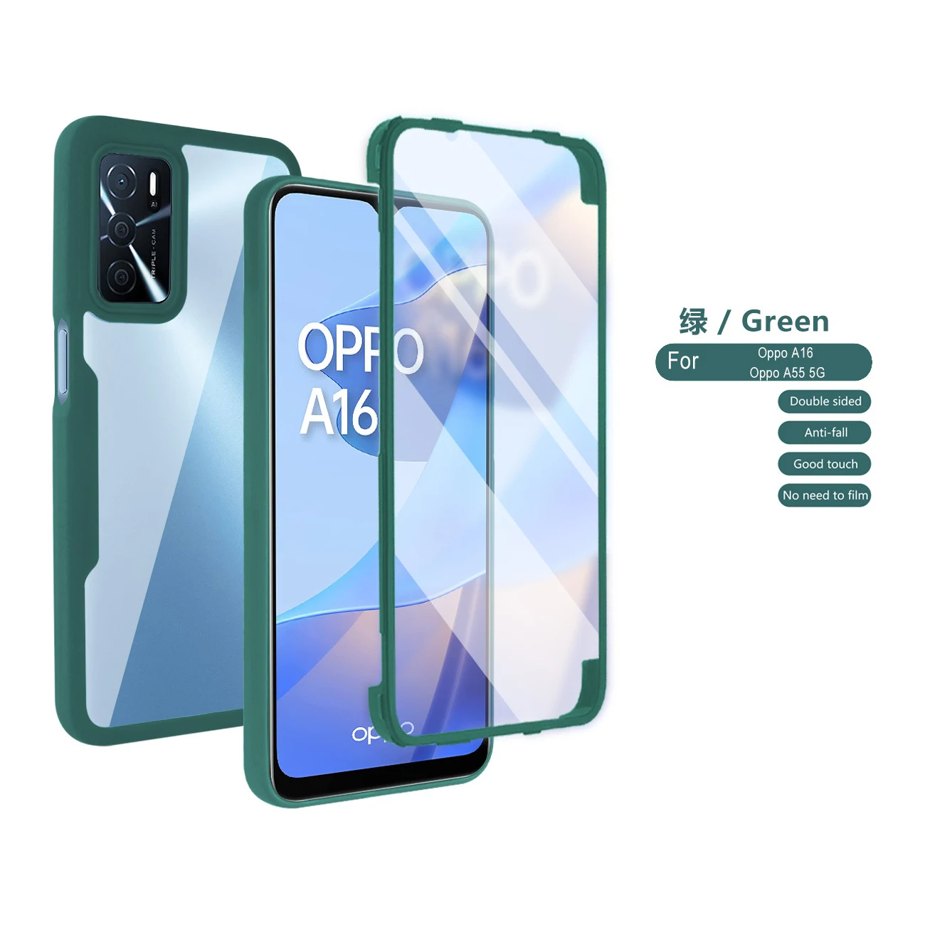 360 Full Body Shockproof Phone Cover with Double Sided PET Glass