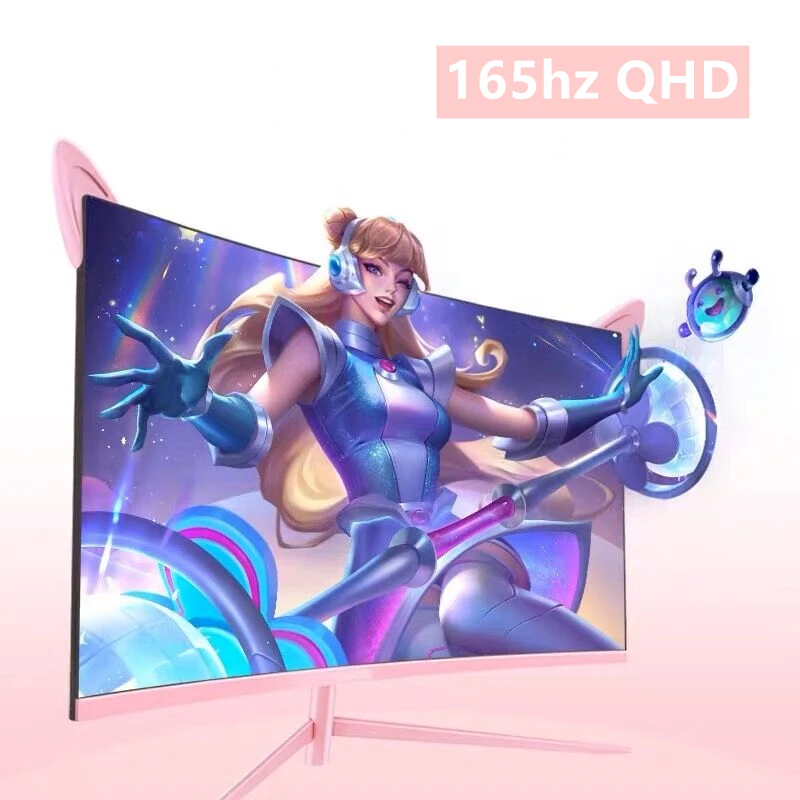 FYHXels27-Écran de jeu rose incurvé pour filles, moniteur 27 pouces, 2K,  165Hz, 1 Mme, écran de bureau, prise en charge G-DiviFreeDivitilt, réglable  - AliExpress